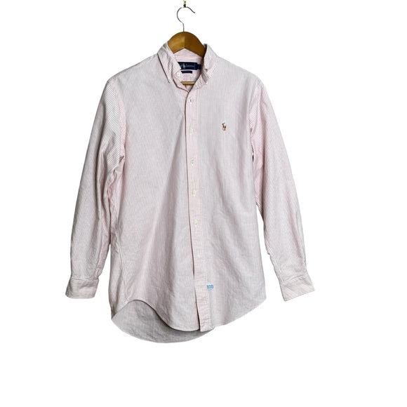 Ralph Lauren Pink and White Striped Long Sleeve button down - Picture 1 of 4